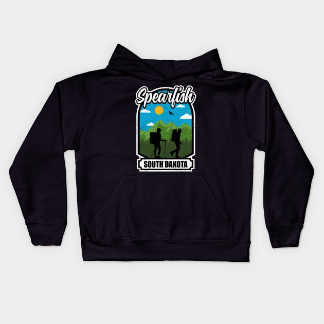 Spearfish South Dakota Hiking Adventure Canyon Kids Hoodie by SouthDakotaGifts